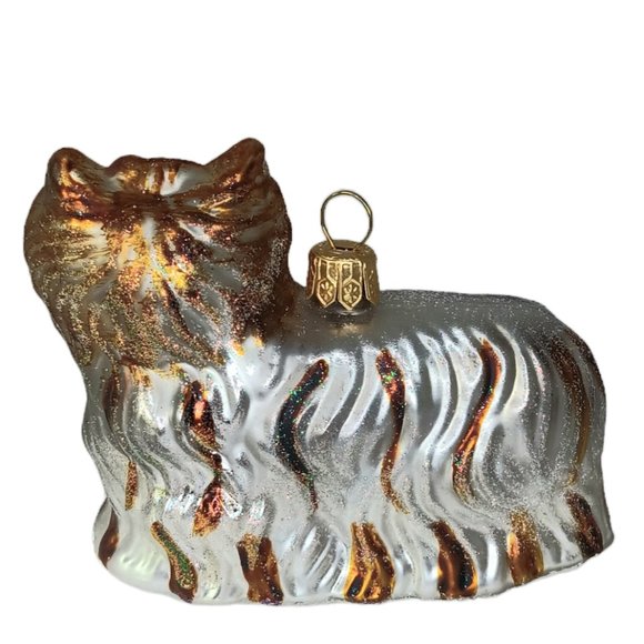 Impuls Yorshire Terrier Christmas Ornament Blown Glass Handpainted - Picture 3 of 12